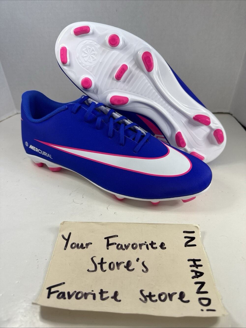 Nike Mercurial Vapor 16 Club FG MG Soccer Cleat Blue FQ8441-446 Men's Size 11